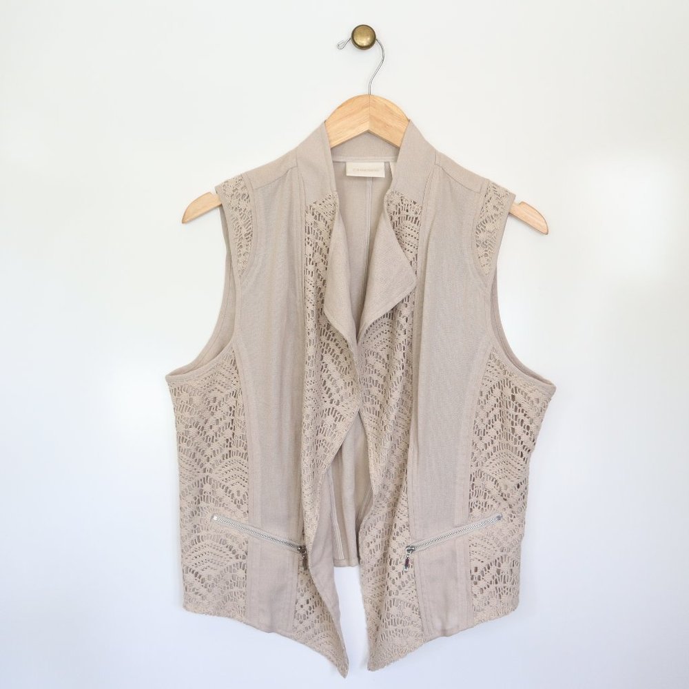 Cowboy Boho Dream Crochet Lace Vest Size Med